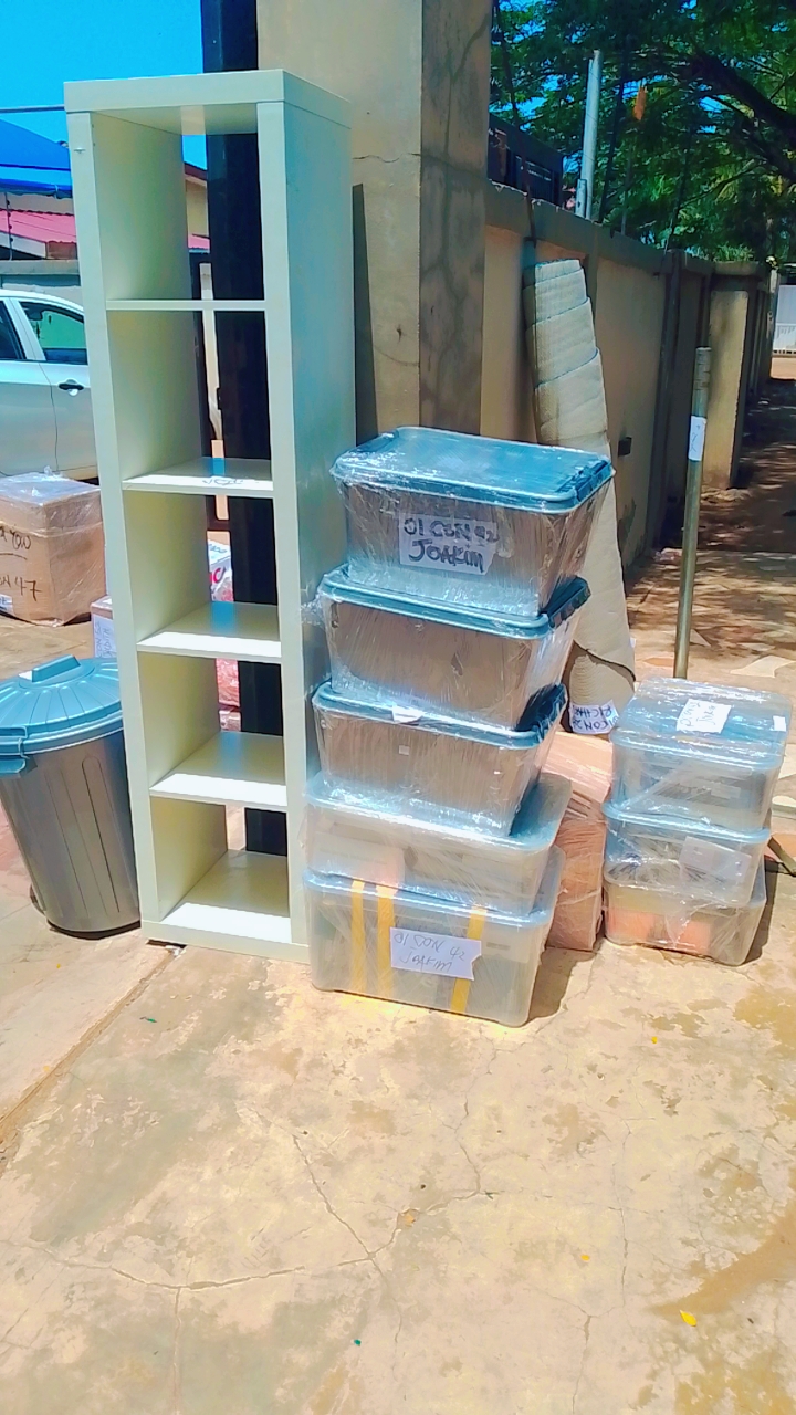 Warehouse team with palletised cargo
