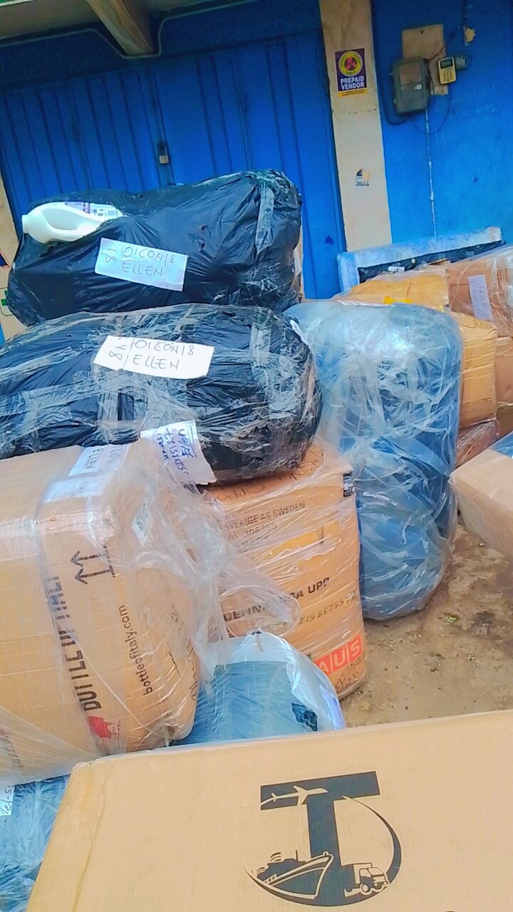 Cargo stacked in the warehouse